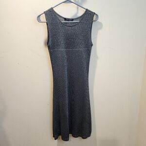 Trio New York Sleeveless Knit Midi Dress in Charcoal Gray Sz S
